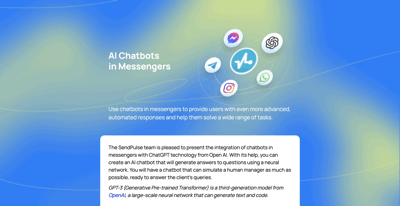 Screenshot main page Ai Chatbots In Messengers