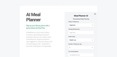 Screenshot Ai Meal Planner