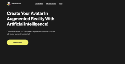 Screenshot main page Avatars Spheroid