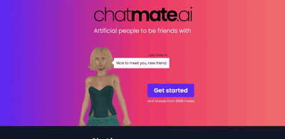 Screenshot main page Chatmate Ai