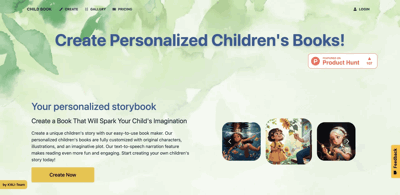 Screenshot main page Childbook