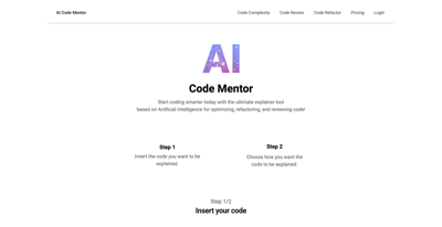 Screenshot main page Code Mentor