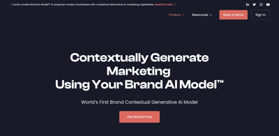 Screenshot main page Brand Ai Model