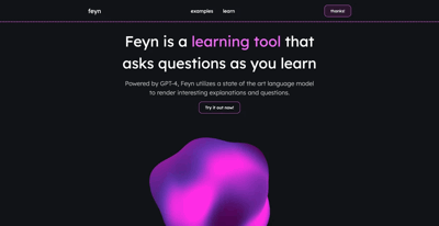 Screenshot main page Feyn