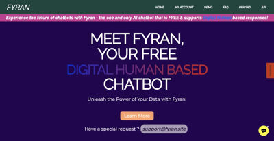 Screenshot main page Fyran