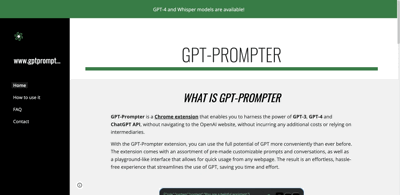 Screenshot main page Gpt-prompter