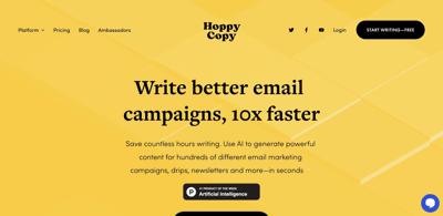 Screenshot main page Hoppy Copy