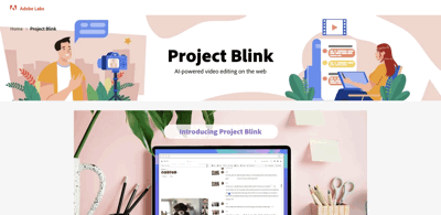 Screenshot main page Project Blink