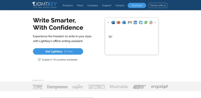 Screenshot main page Lightkey