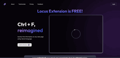 Screenshot main page Locus