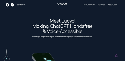 Screenshot main page Lucyd App