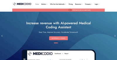 Screenshot main page Medicodio