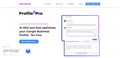 Screenshot main page Profilepro