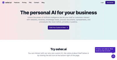 Screenshot main page Osher