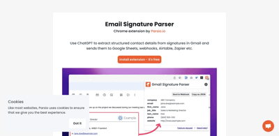 Screenshot Gmail Signature Parser