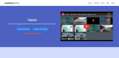 Screenshot main page Hachi
