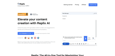 Screenshot main page Replix