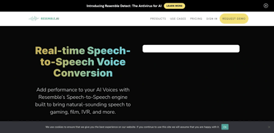 Screenshot main page Speech-to-speech