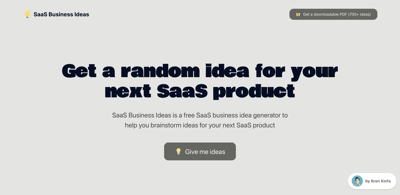 Screenshot Saas Business Ideas