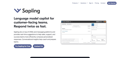 Screenshot main page Sapling