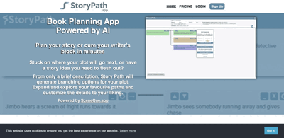 Screenshot main page Story Path