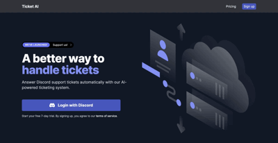 Screenshot main page Ticketai