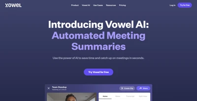 Screenshot main page Vowel
