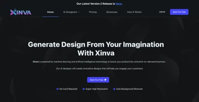 Screenshot main page Xinva
